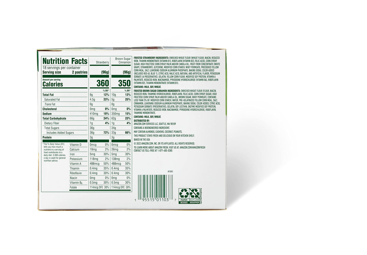 large online retailer Grocery Frosted Toaster Pastries Club Pack - 24 ct Strawberry & 12 ct Brown Cinnamon Sugar - 61.2 Ounce