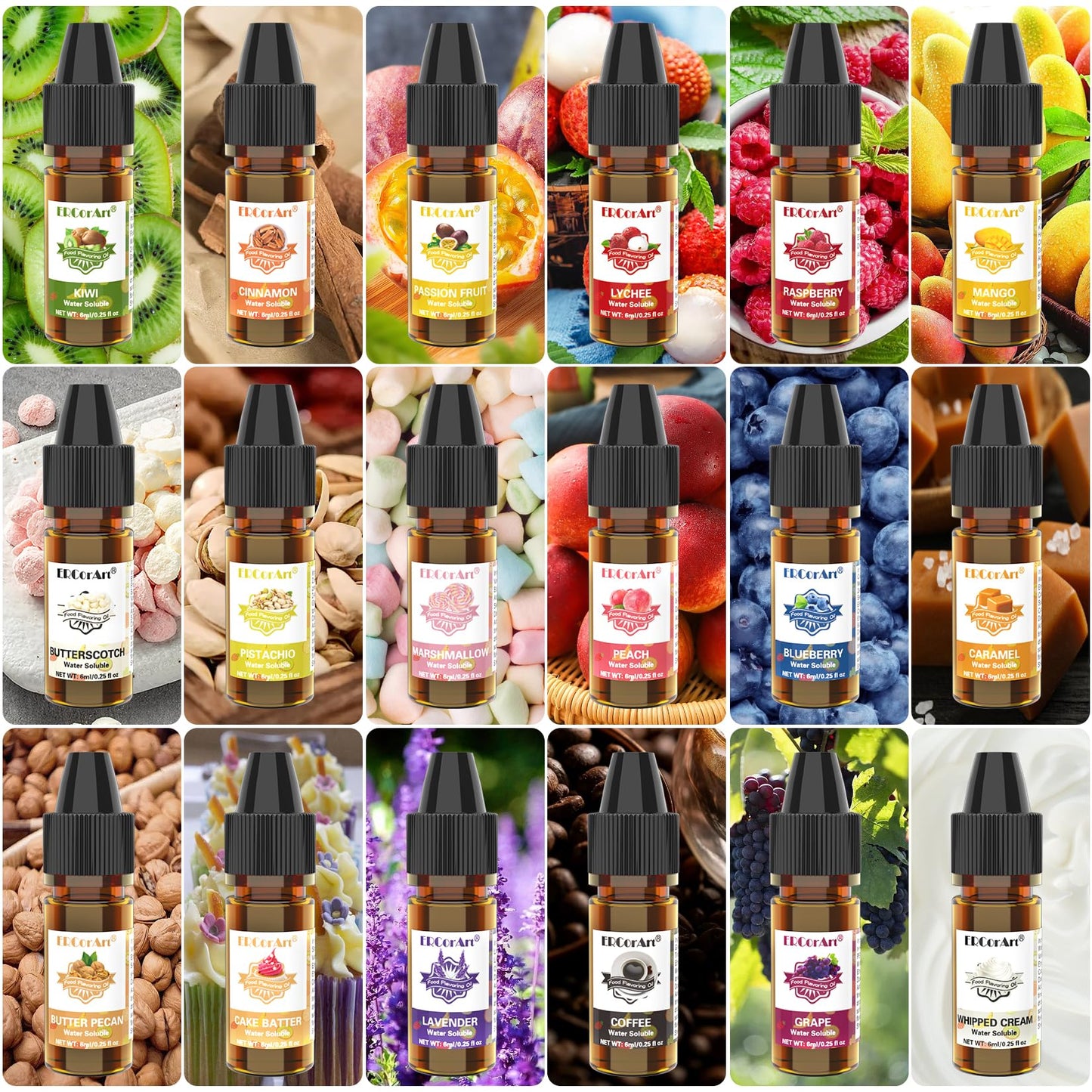 Food Flavoring Oil - Concentrated Candy Flavors, 36 Liquid Lip Gloss Flavoring Oil, Cotton Candy Pineapple Strawberry Flavor Oil