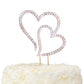 LOVENJOY Double Hearts Cake Topper, Rose Gold, Crystal Rhinestones, 3.5 Inches, Model GA-TH0100A-R