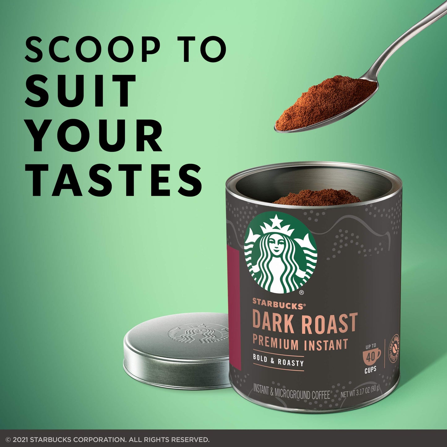 Starbucks Premium Instant Coffee - Dark Roast - 100% Arabica - 1 Tin (up to 40 cups)