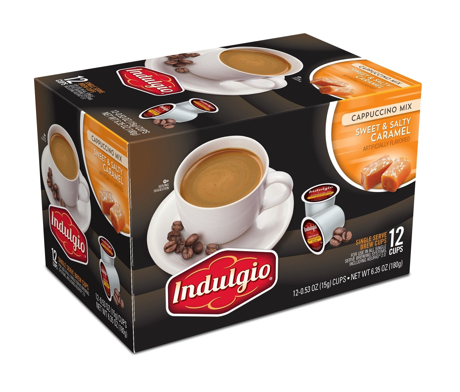 Indulgio Cappuccino Sweet & Salty Caramel 12-Count Single Serve Cups FG013736