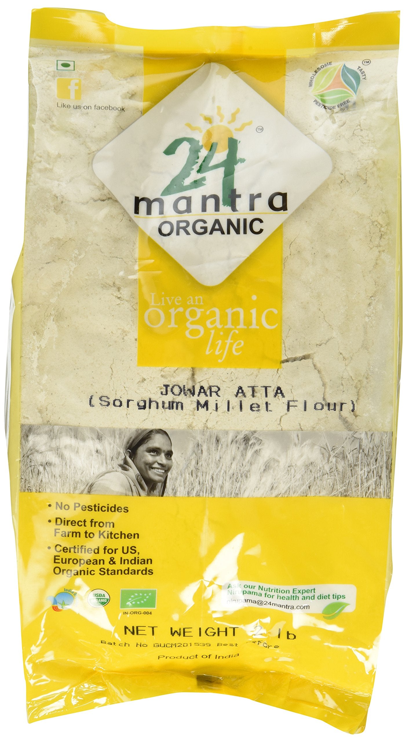 24 Mantara 24 Mantra Organic Jowar Flour - 2 Lb,, ()