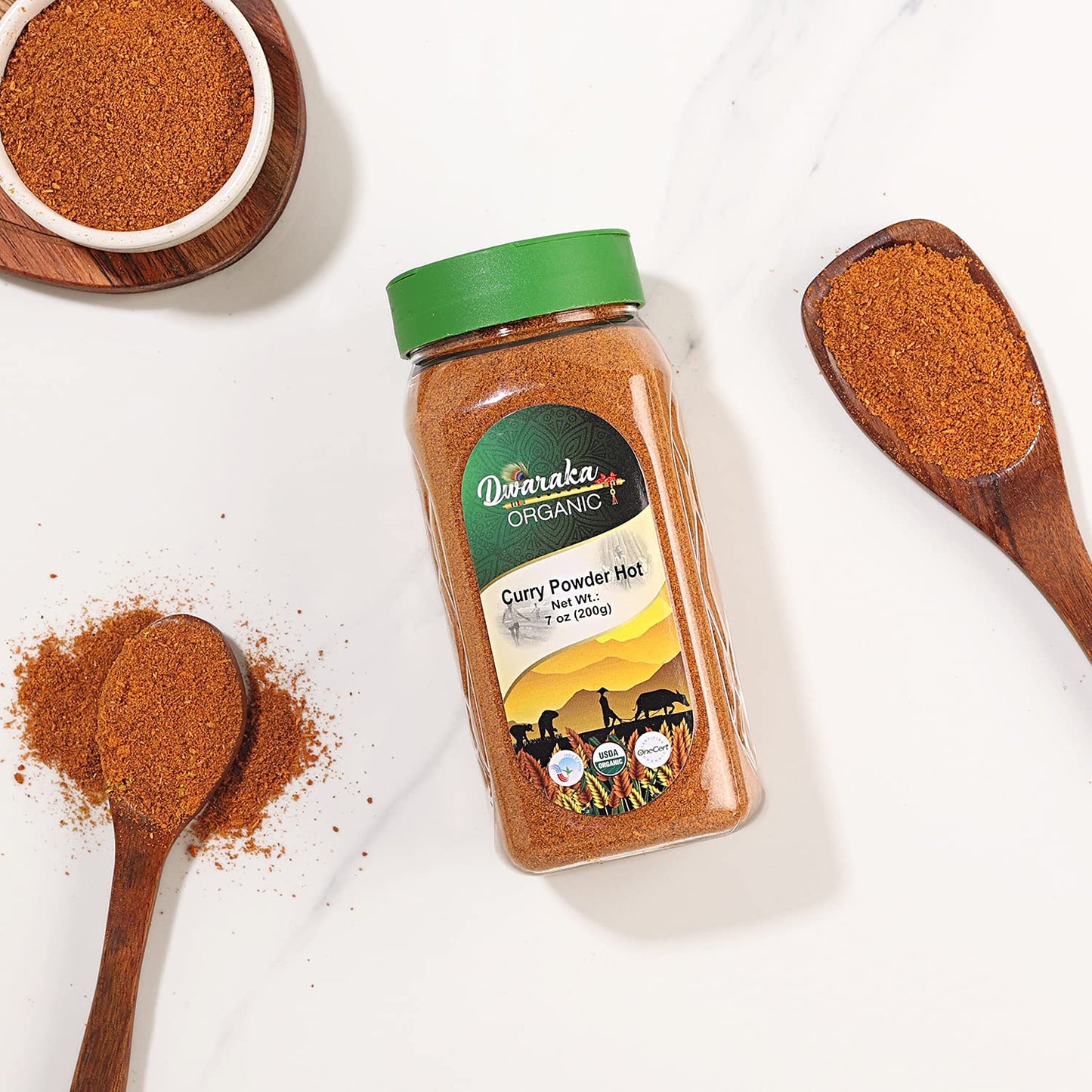 Dwaraka Organic - Curry Powder Hot, 7Oz, Healthy, Organic, Non Gmo, All Natural