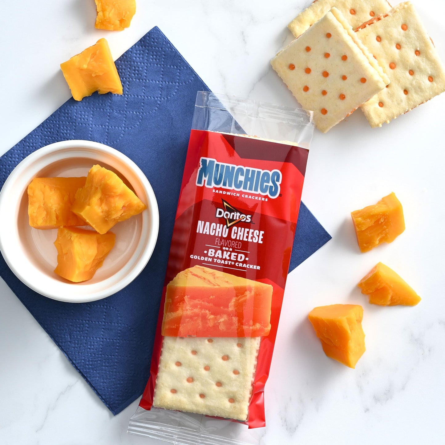 Munchies Baked Sandwich Crackers Variety Pack, Doritos Nacho Cheese And Doritos Jalapeno Cheddar, 1.38 Oz Sleeves (Pack Of 32)