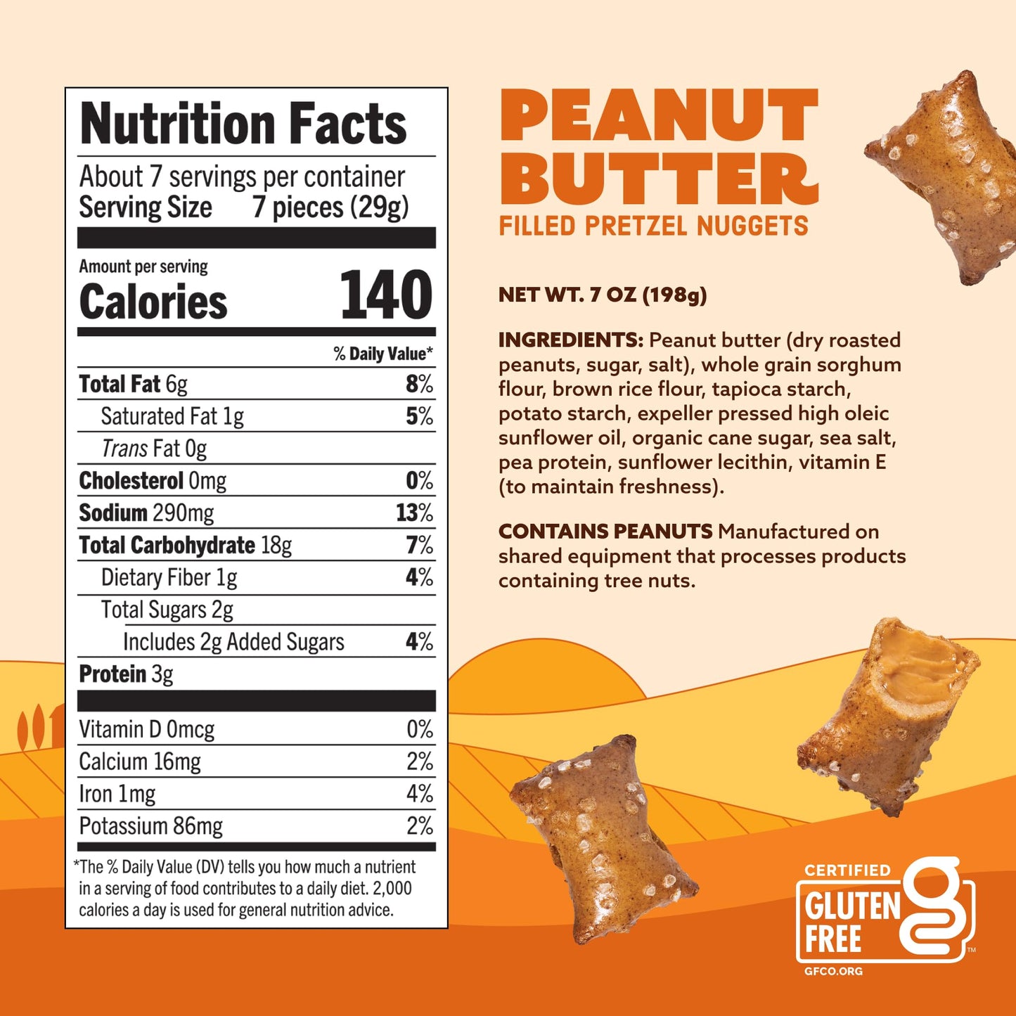 Quinn Gluten Free Peanut Butter Pretzel Nuggets - Vegan, Non-GMO - 7 Oz (Pack of 4)