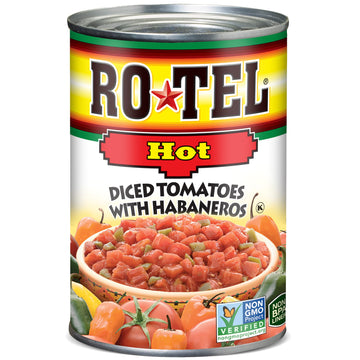 Ro-Tel Hot Diced Tomatoes with Habaneros, 10 Ounce, 12 Pack
