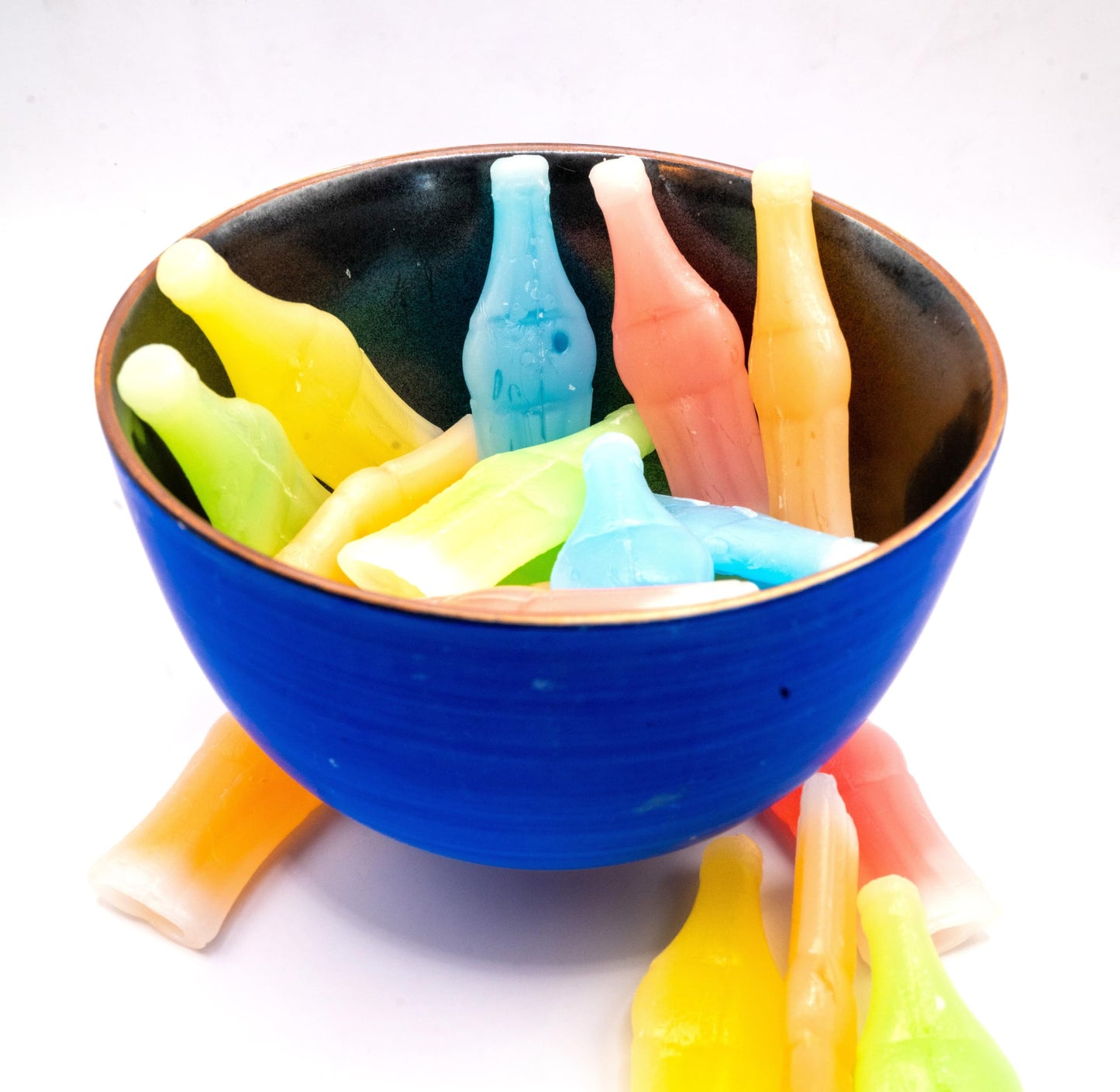 Dm Sweets Wax Bottles - 1 Lb Of Nostalgic Assorted Colored Fruit Flavored Liquid Filled Chewy Wax Bottles