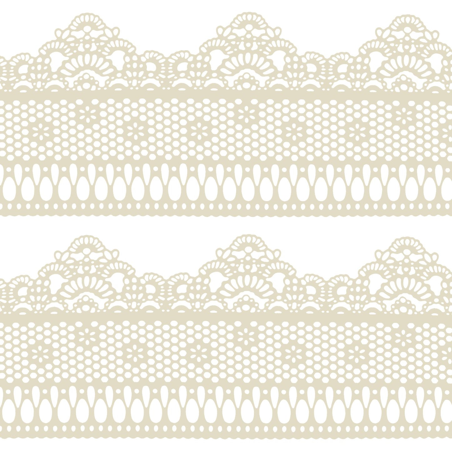 FUNSHOWCASE Edible Cake Lace Lattice Set, Small Daisy, 14-inch, Ivory White, 10-piece, Model 2155