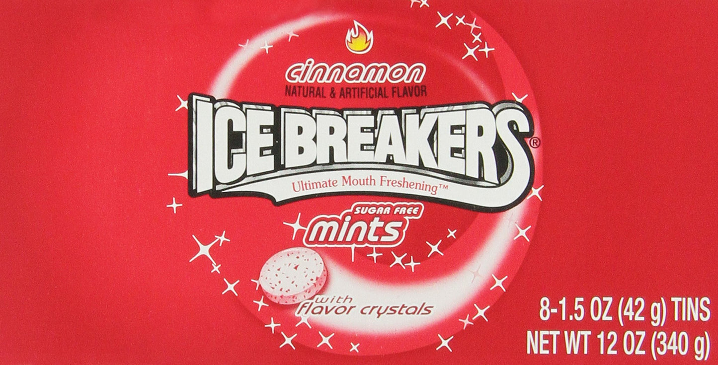 Ice Breakers Sugar Free Mints, Cinnamon, 1.5 Ounce (Pack Of 16)