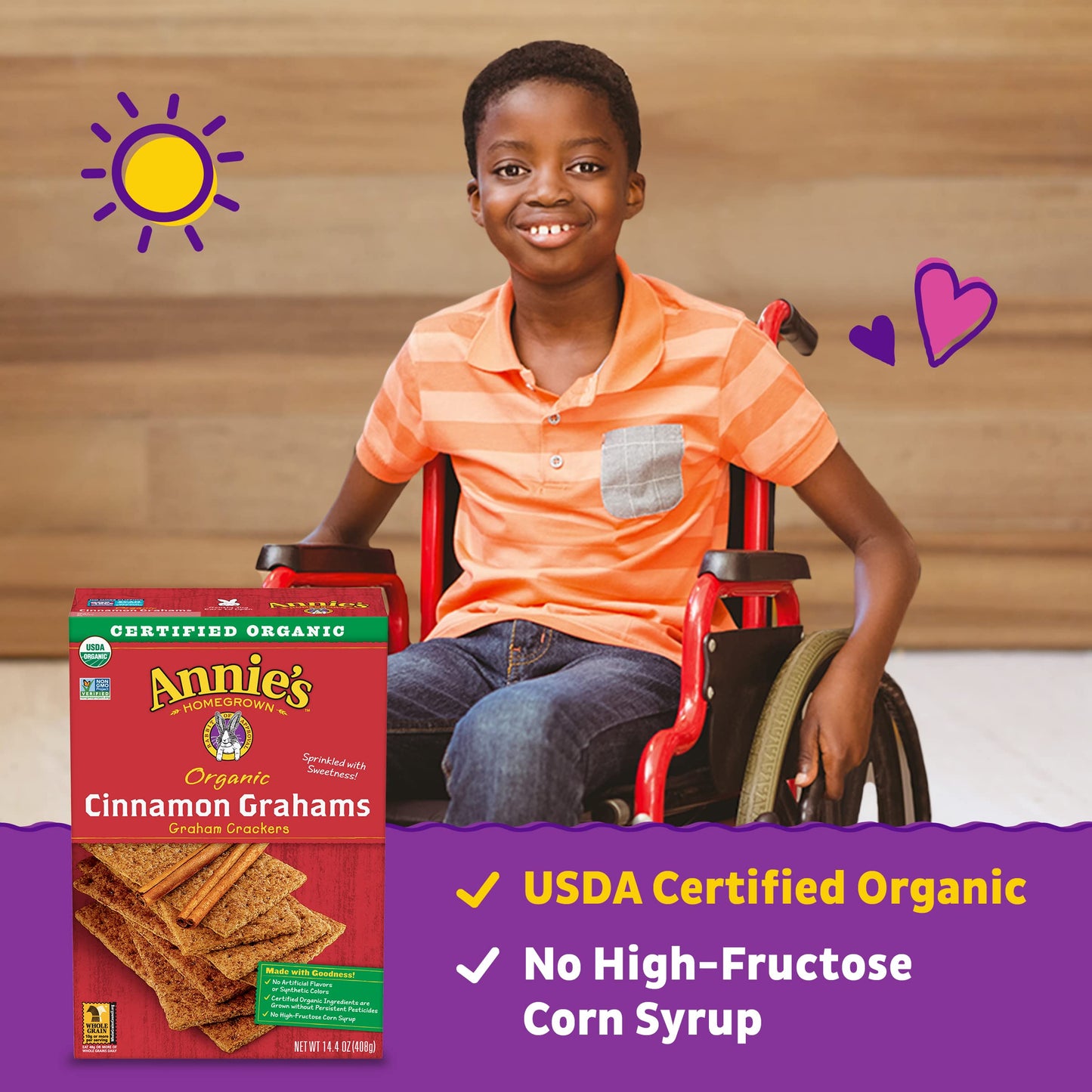 Annie'S Organic Honey Graham Crackers, 14.4 Oz (Pack Of 4)4