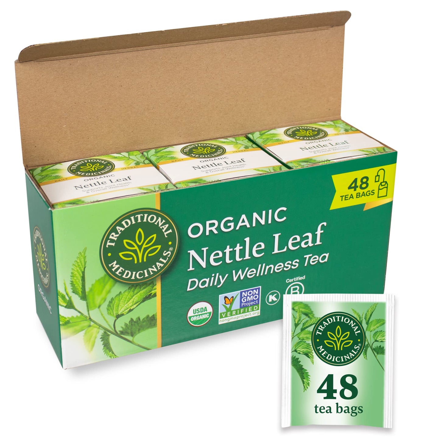 Traditional Medicinals Organic Nettle Leaf Tea, 48 Tea Bags, 3 Pack