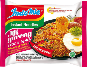 Indomie - Instant Noodles, Stir Fry Ramen, Halal Certified, Spicy Flavor (Pack Of 20)