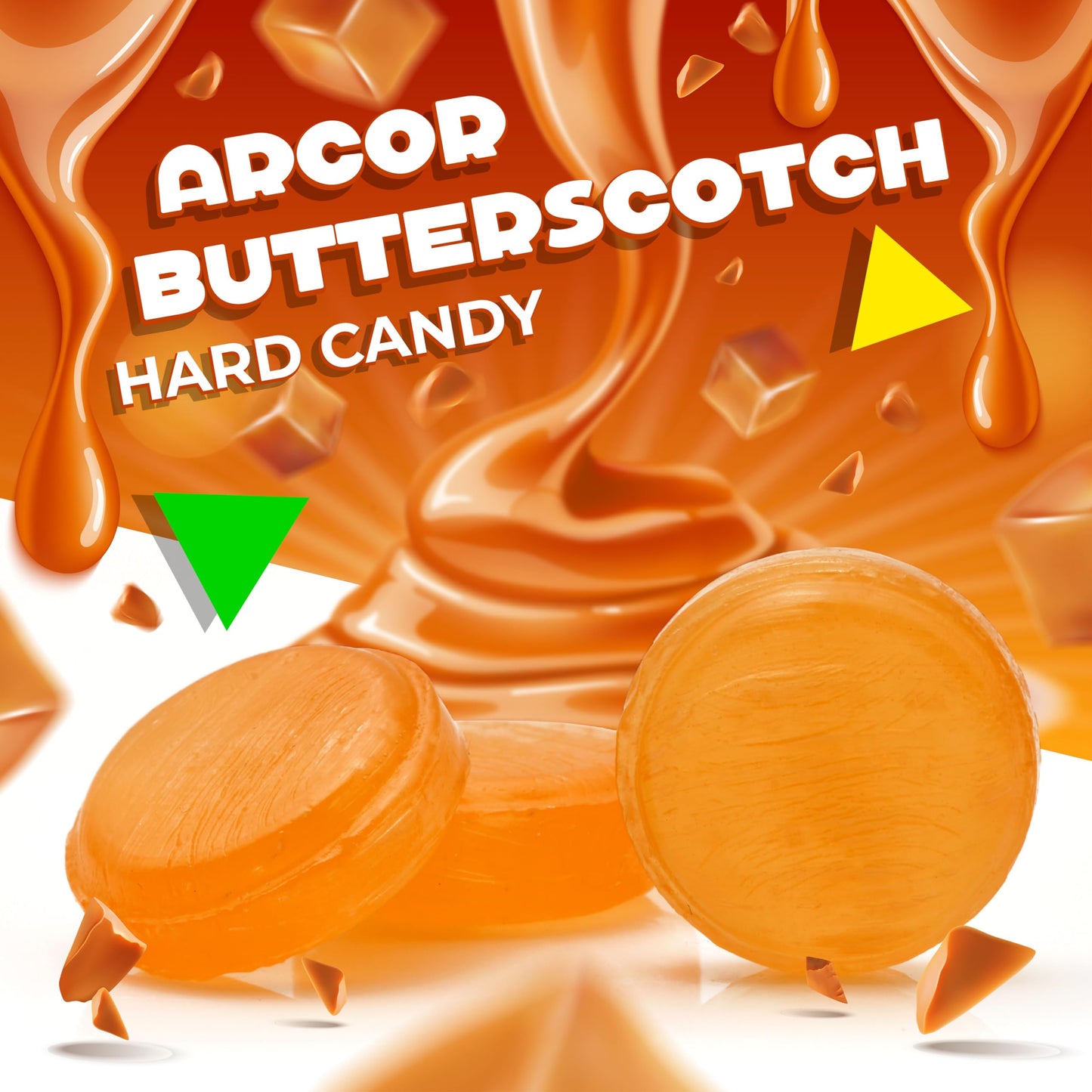 Arcor Butterscotch Buttons | 1 Pound Bag - Approx. 75 Count | Hard Candy Bulk, Old Fashioned Treats