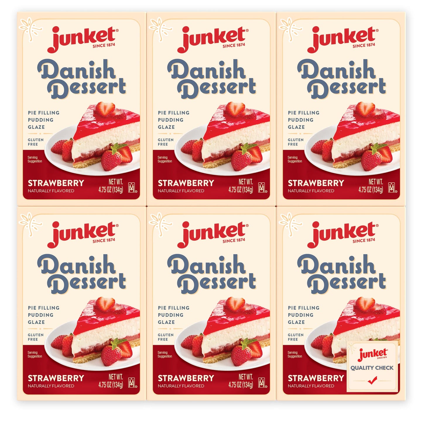 Junket Danish Dessert Strawberry Mix - for Strawberry Pie Filling, Cheesecake Topping, Sauces, Puddings, and Glazes. Easy! Add W