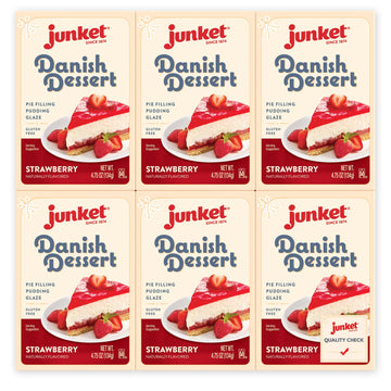 Junket Danish Dessert Strawberry Mix - for Strawberry Pie Filling, Cheesecake Topping, Sauces, Puddings, and Glazes. Easy! Add W