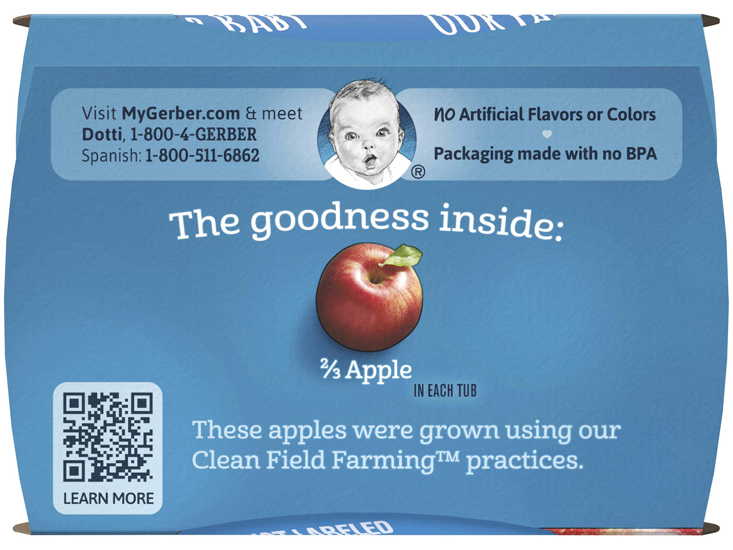Gerber 2Nd Food Baby Food Apple Puree, Natural & Non-Gmo, 4 Ounce Tubs, 2-Pack (Pack Of 8)