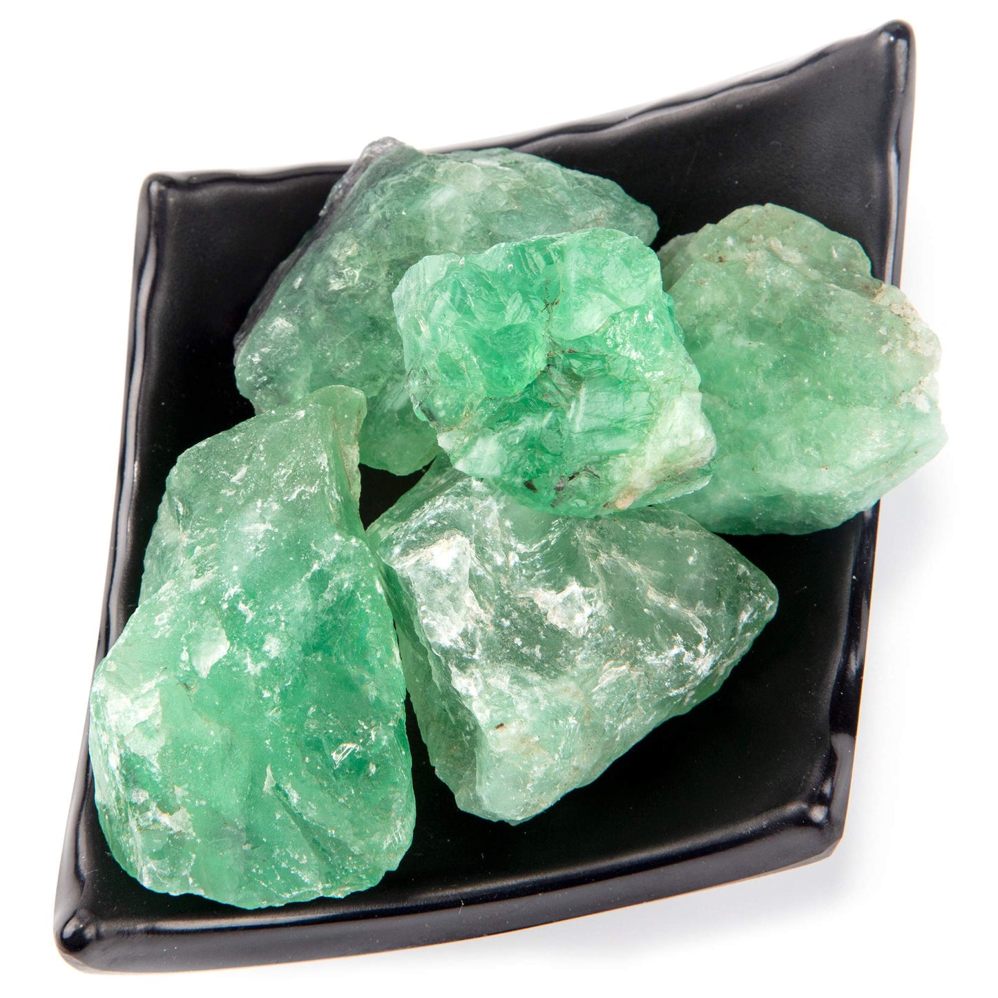 Uu Unihom 1 Lb Bulk Rough Raw Green Fluorite Crystal For Tumbling, Cabbing, Polishing, Decoration, Wrapping,Large 1'' Natural Ra