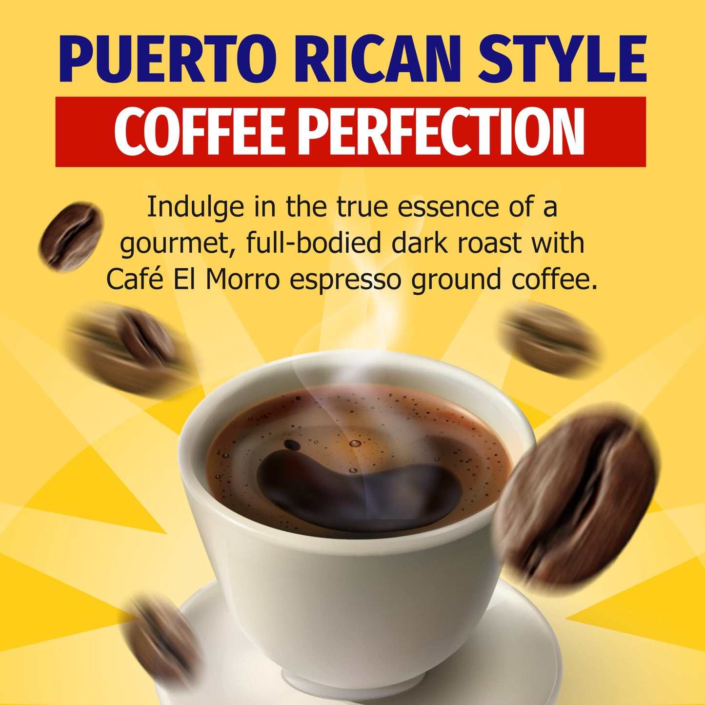 Cafe El Morro Dark Roast Espresso Ground Coffee, Vacuum Sealed, 8.8 oz (1-Pack)
