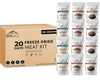 Mountain Essentials 120 Servings Freeze Dried Enhanced Variety Fully Cooked Meat Kit | High Protein Intake Contains 2988 Protein Ready To Eat Emergency Survival Easy Prep Food For Camping & Backpacking