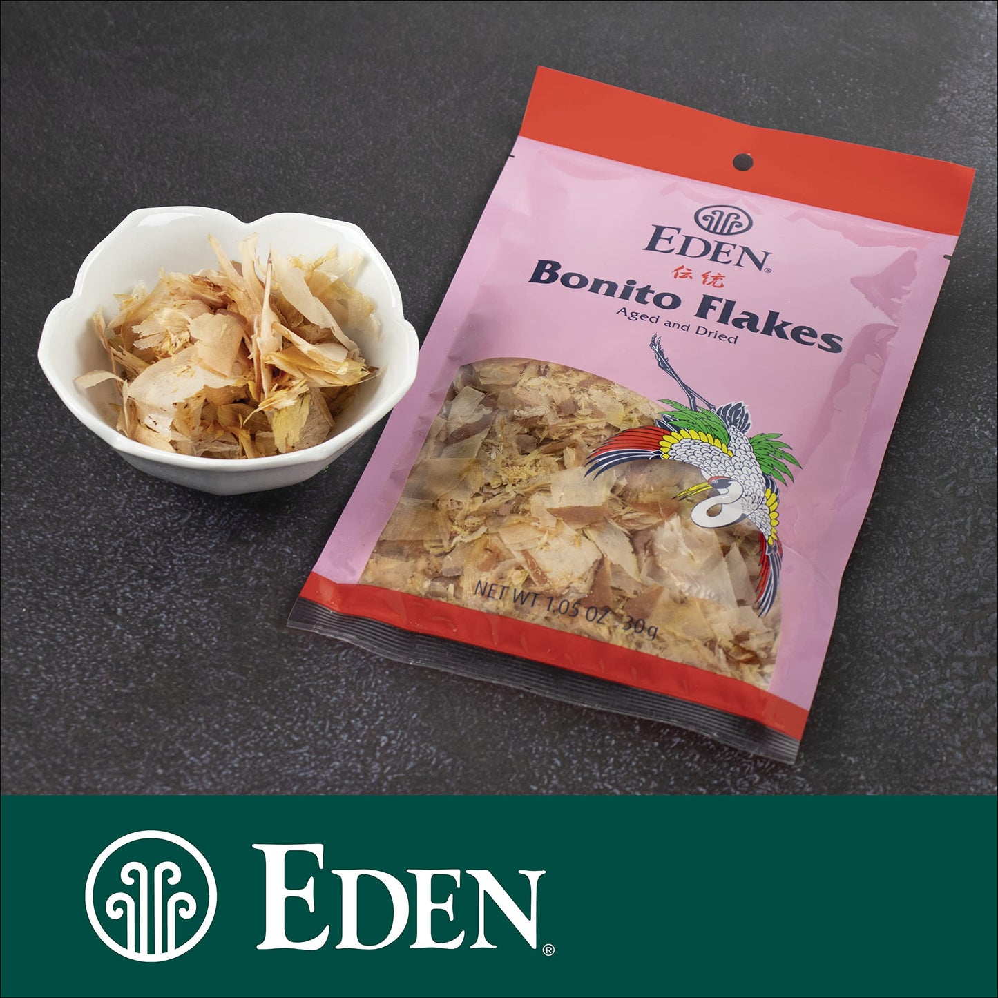 Eden Japanese Bonito Flakes, Katsuobushi, Hardwood Smoked, 1.05 oz (2-Pack)