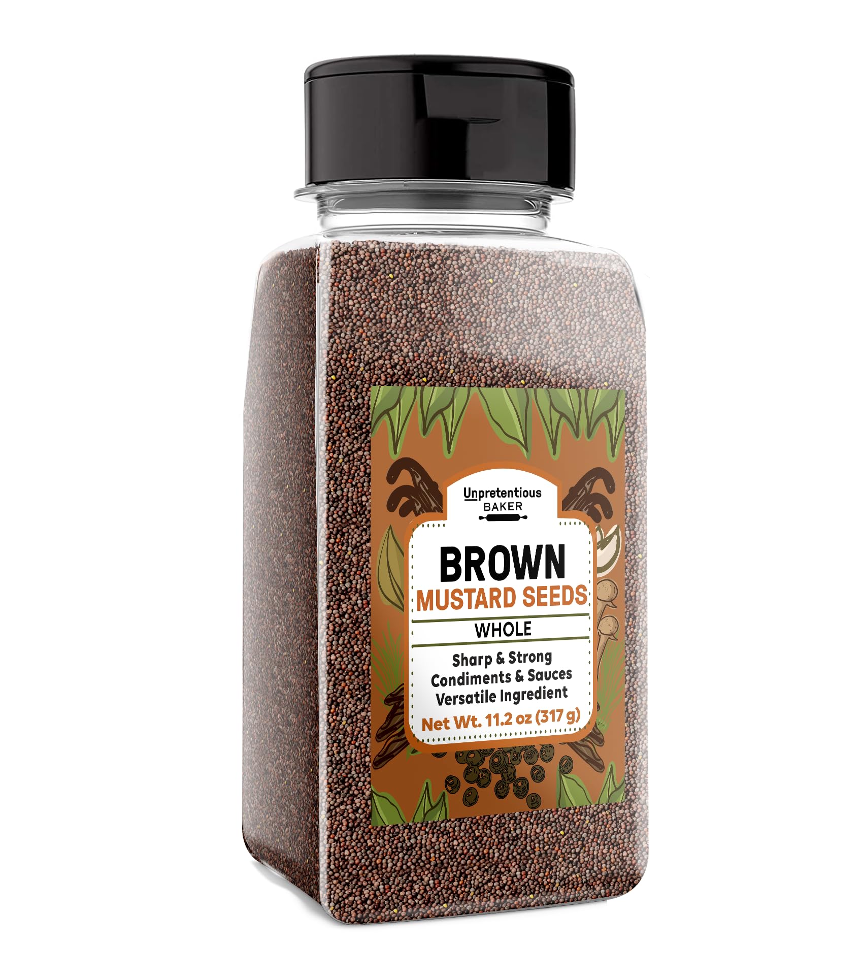 Unpretentious Brown Mustard Seeds, 11.2 oz, Sharp & Strong, Condiments & Sauces, Versatile Seasoning