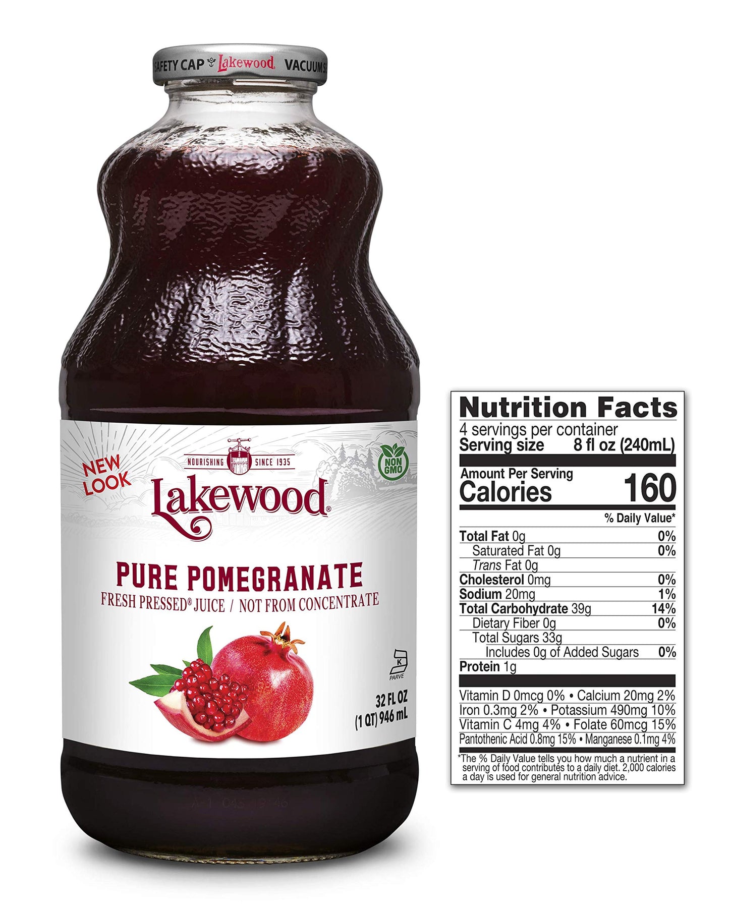 Lakewood Pure Pomegranate Juice, 32 Fl Oz (Pack Of 6)