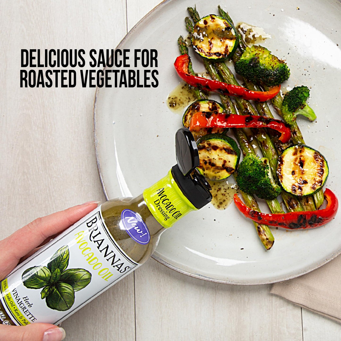 BRIANNAS Avocado Oil Herb Vinaigrette Dressing, Low Sodium, Keto & Paleo, 10 Fl Oz, Pack of 6
