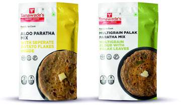 Tanawades Smart Food Paratha Combo, Instant Aloo Paratha, Palak Paratha Mix, Ready to Cook, Home Food with Hand Picked Flavours,