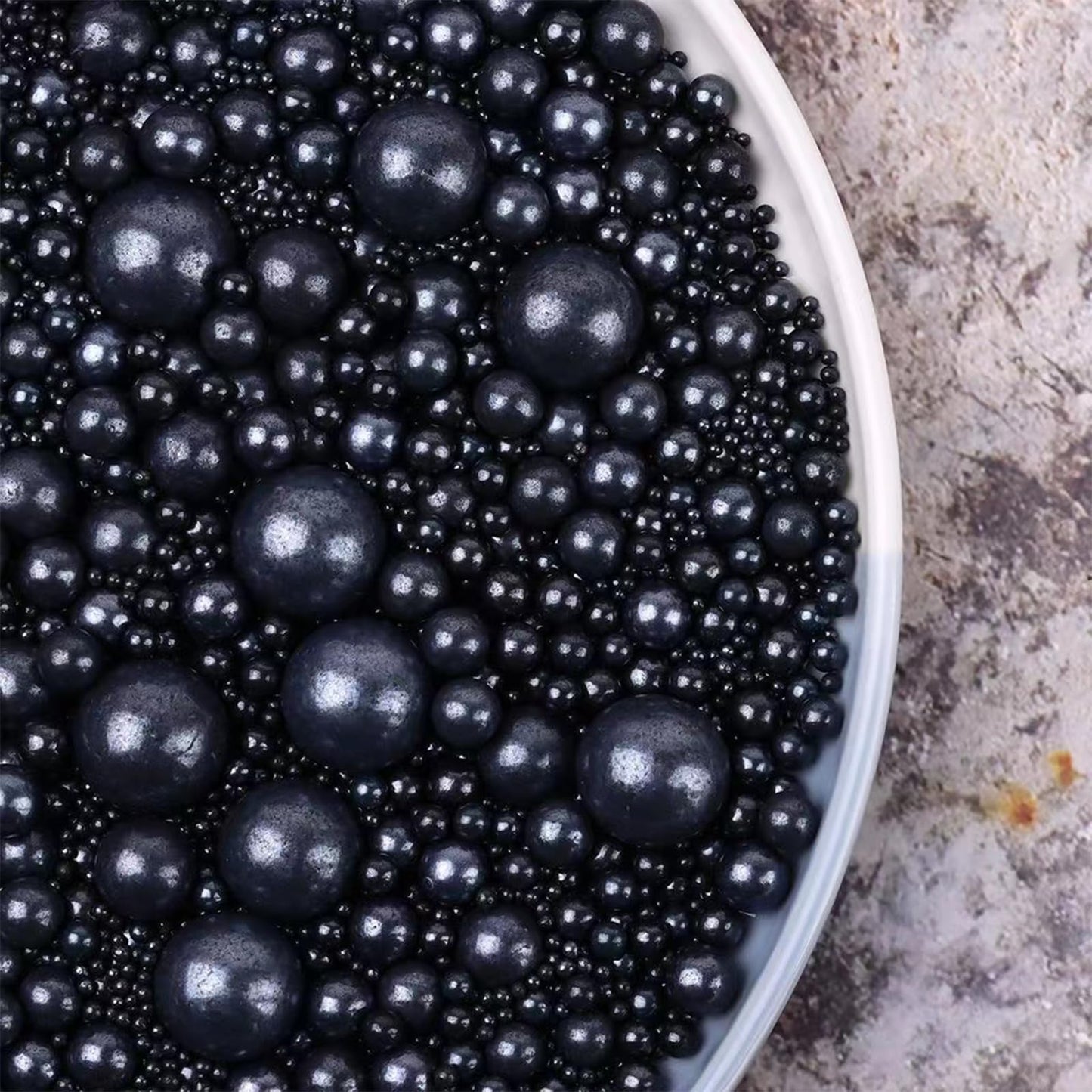 Sentovac Black Pearl Sprinkles Edible Sugar For Cake Decorating Fancy Sprinkles Cake Topper Cupcake Cookie Baking Decorations Halloween Christmas Valentine'S Day Wedding Supplies