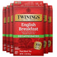 Twinings Decaffeinated English Breakfast Tea Bags, Flavourful & Robust, 20 Count (Pack of 6), Model 05307