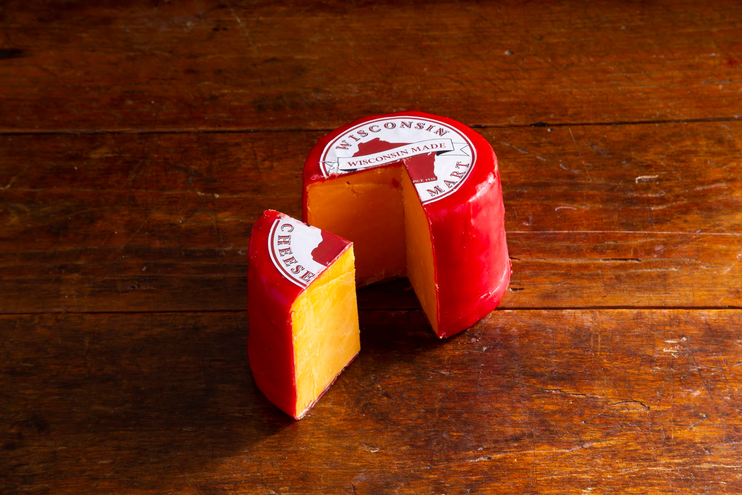 Medium Aged Cheddar Cheese Wheel - 6+ Months | 3 Pound Red Wax Wheel | Creamy, Sweet & Distinct Authentic Wisconsin Cheddar Chee