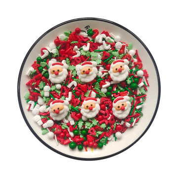 1 Bottle Edible Mixing Christmas Sprinkles 6 Santa Claus Christmas Tree | Cake Cupcakes and Ice Cream Topper Decorations | Edibl