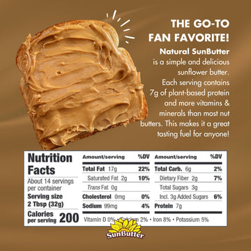 SunButter Original Sunflower Seed Butter, 16 oz (6 Pack of 6) - Nut Free Spread with 7g Plant-Based Protein, Roasted Rich & Savo