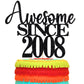 16Th Awesome Since2008 Cake Topper Cheers To 16 Years Birthday Cake Pick 16 Fabulous Cake Decoration For Happy 16Th Birthday Ann