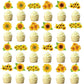 Fenghu 48 Pcs Sunflower Cupcake Toppers For Sunflower Birthday Party Decorations Supplies