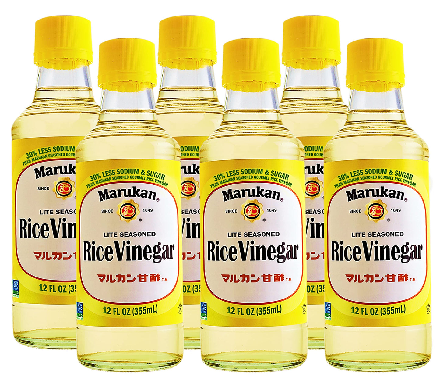 Marukan Lite Seasoned Rice Vinegar Dressing, 12 Ounce Glass Bottle (Pack Of 6)