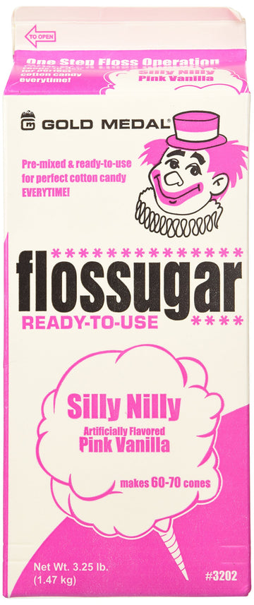 gold Medal 3202 Pink Vanilla Flossugar, 12 gallon carton