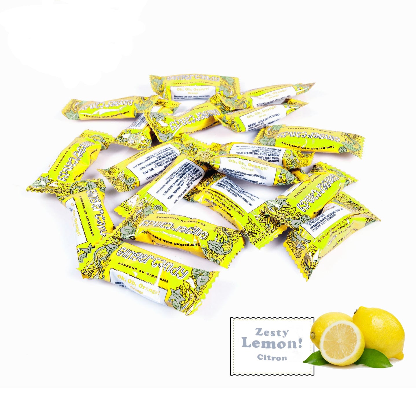 Gem Gem Ginger Candy Chewy Ginger Chews (Lemon, 5.0Oz, Pack Of 6)