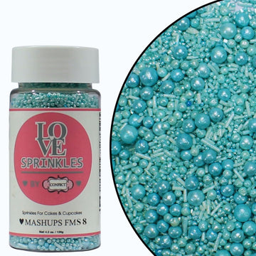 Confect Baby Blue Sprinkles for Christmas Cake & Cupcake Decoration - Edible Pearl Sprinkles & Jimmies for Holiday Desserts- Veg