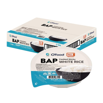 O'Food Bap Instant Rice (Pack Of 12), Korean Cooked White Rice, Microwavable, Gluten-Free Sticky Rice Bowl, Asian Rice, Pantry S
