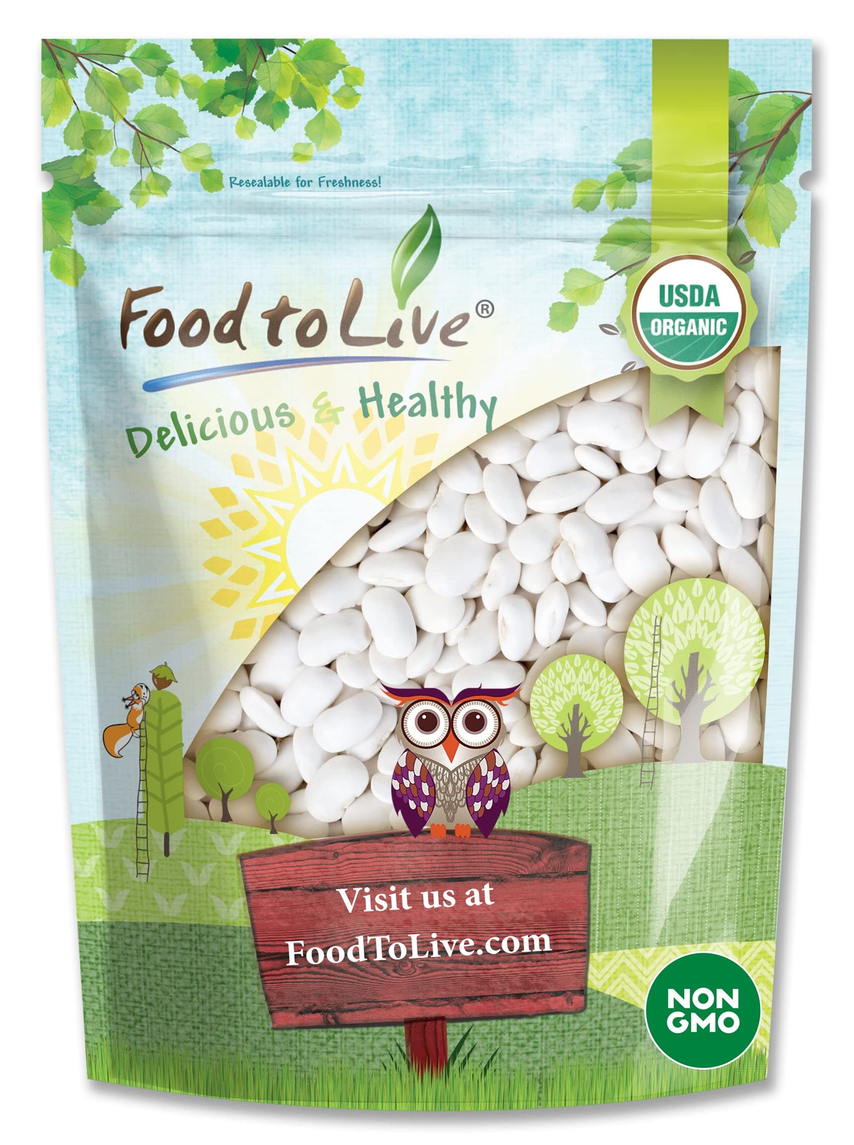 Food To Live Organic Great Northern Beans, 5 Pounds - Dried, Non-Gmo, Kosher, Sproutable, Bulk Seeds, Product Of The Usa