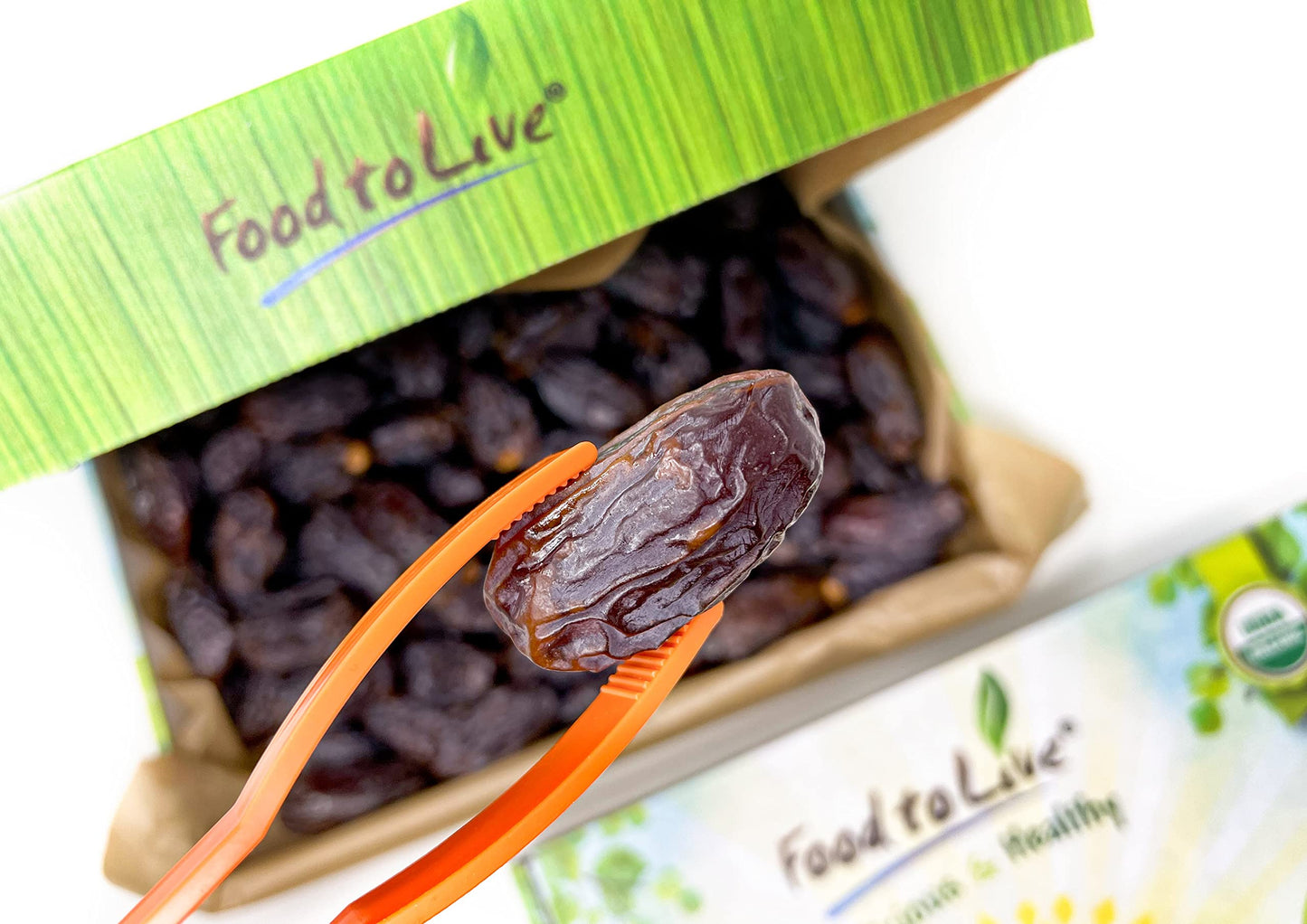 Food To Live Organic Medjool Dates, 5 Pounds Box - Non-Gmo, Whole Dried Dated With Pits, Large Size, Unsweetened, Vegan, Sirtfoo