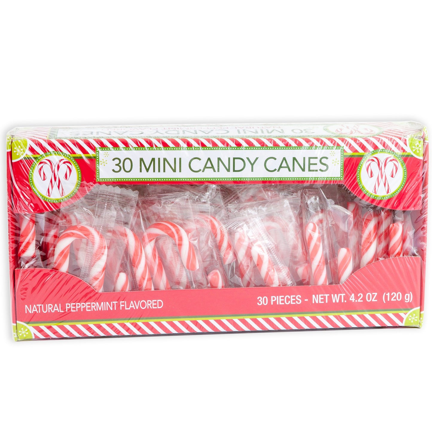 Candy Cane Peppermint Flavored | 30 Mini Candy Canes in Each Box - Net 4.2 Oz Pack of 3 - 90 Total Count | Individually Wrapped