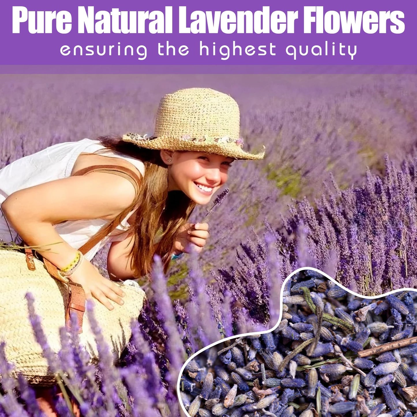Dried Culinary Lavender Flowers - Food Grade Lavender Buds for Tea, Baking, Potpourri, Home Fragrance & Sachets, Edible Flowers