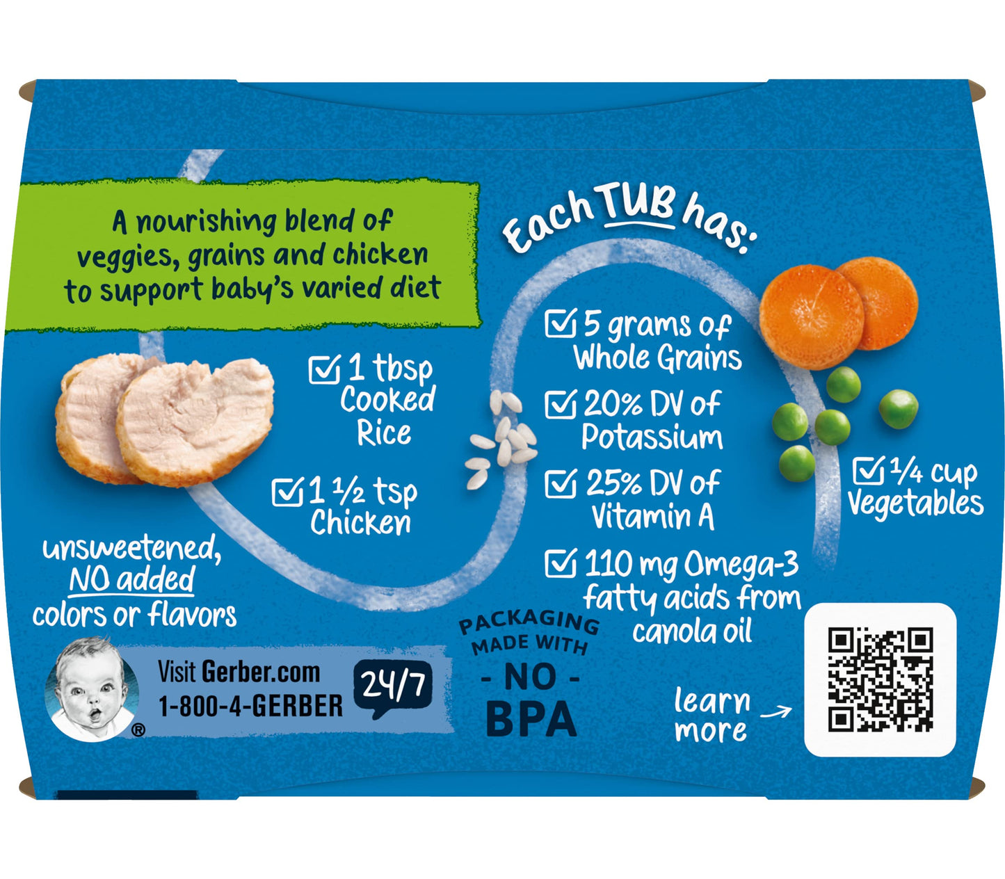 Gerber 2Nd Foods Vegetable Chicken, 8 Oz, 4-Pack
