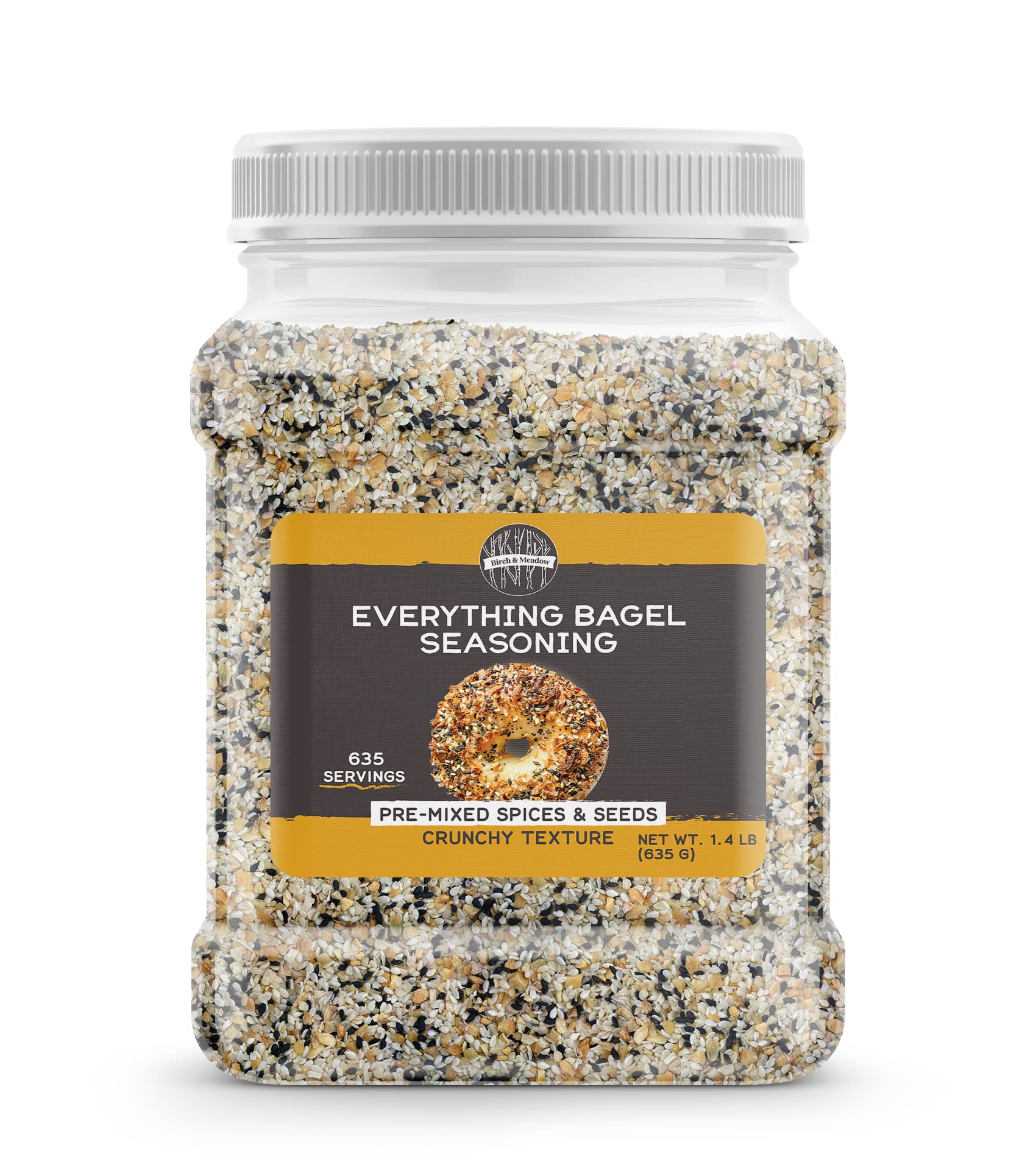 Birch & Meadow 1.4 lb of Everything Bagel Seasoning, Pre-Mixed Spices & Seeds, Crunchy Texture