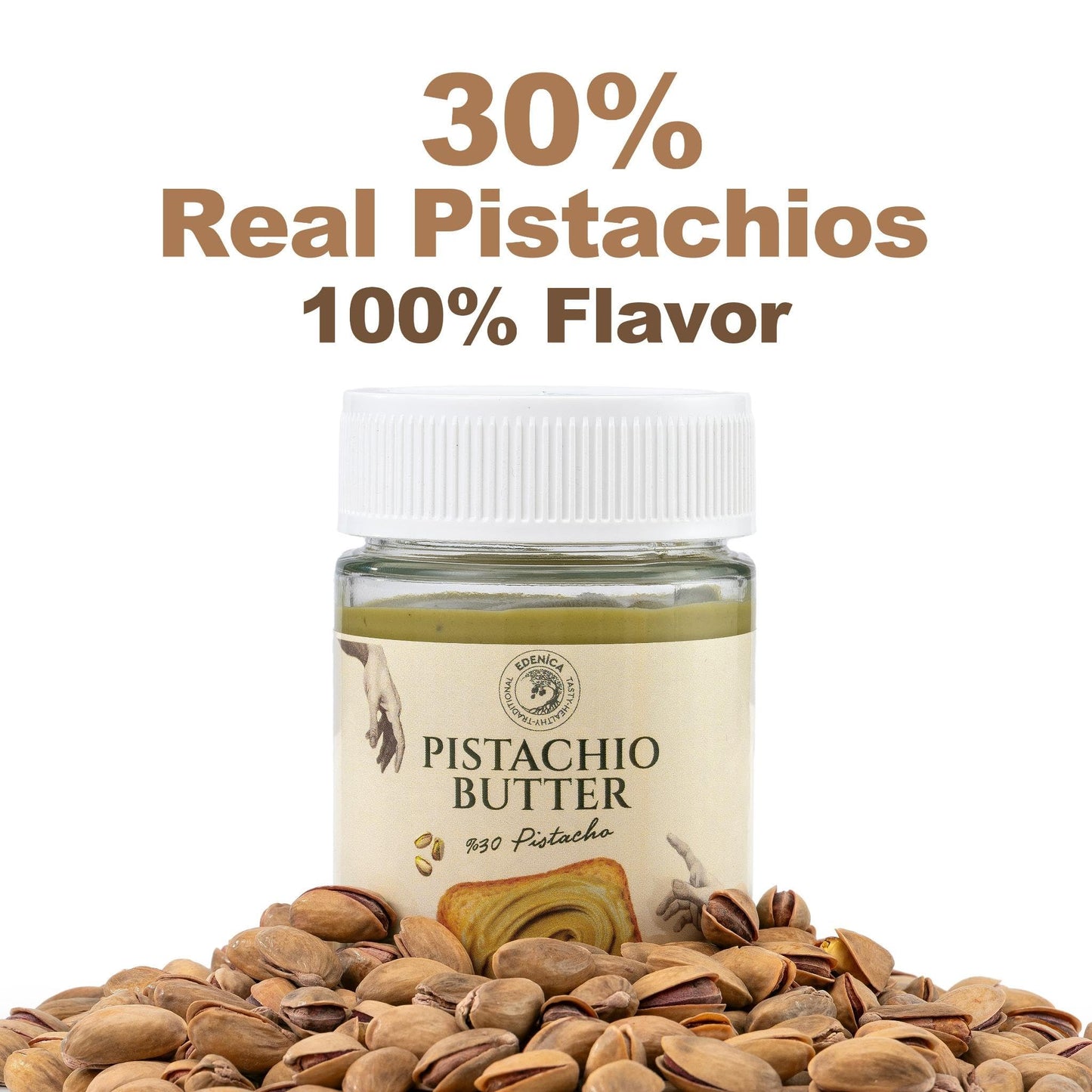 Edenica Pistachio Cream – Nut Butter Spread for Desserts – 320g (11.3oz)