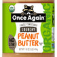 Once Again Organic Crunchy Peanut Butter, Lightly Sweetened & Salted, 16oz, Gluten Free, Vegan, Kosher, Glass Jar