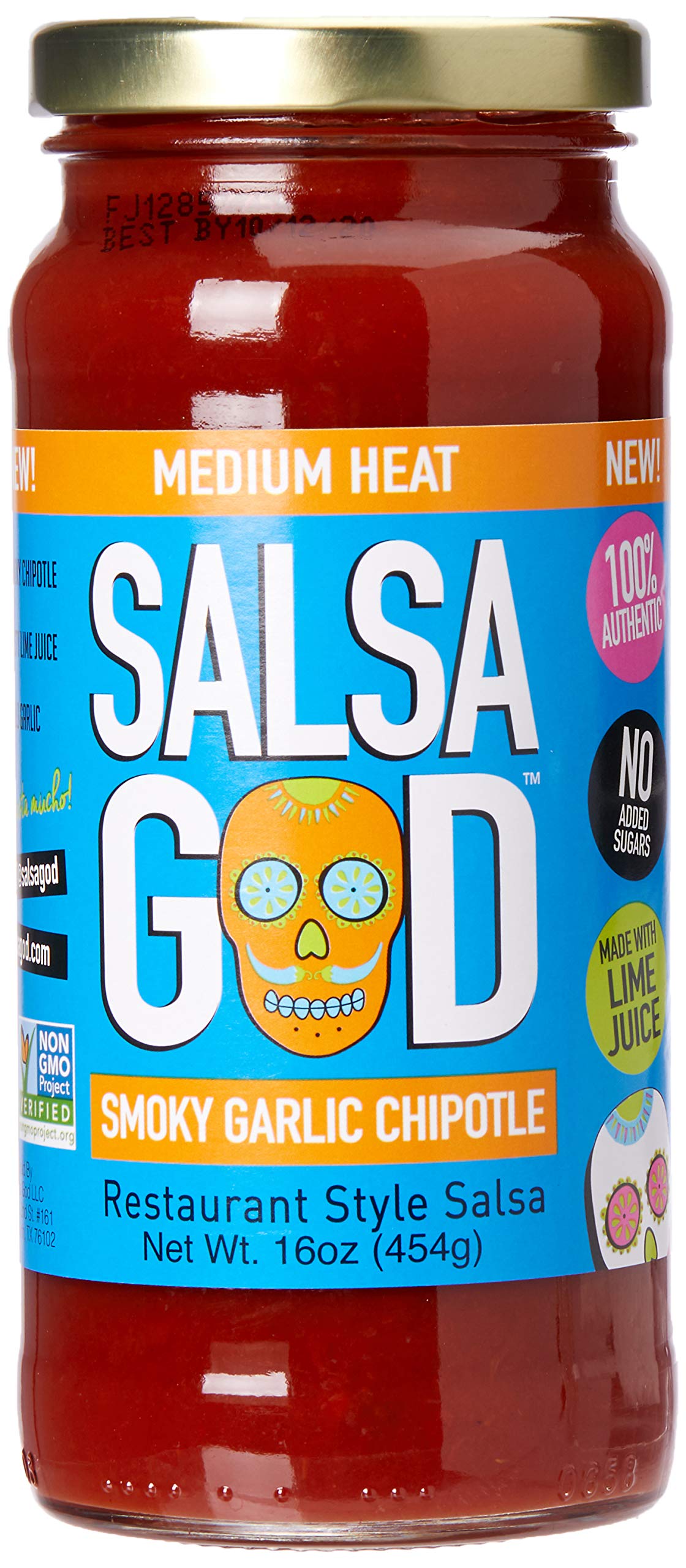 SALSA GOD Medium Smoky Garlic Chipotle Salsa, 16 OZ