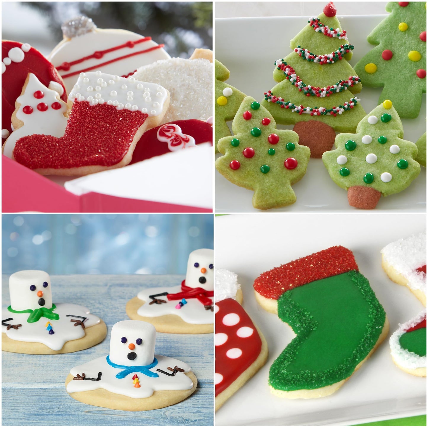 Cake Mate Christmas Decorating Kit - Red & Green Sugar, Cookie Icing Pouches, Jingle Mix Non Pareil - Holiday Baking Essentials